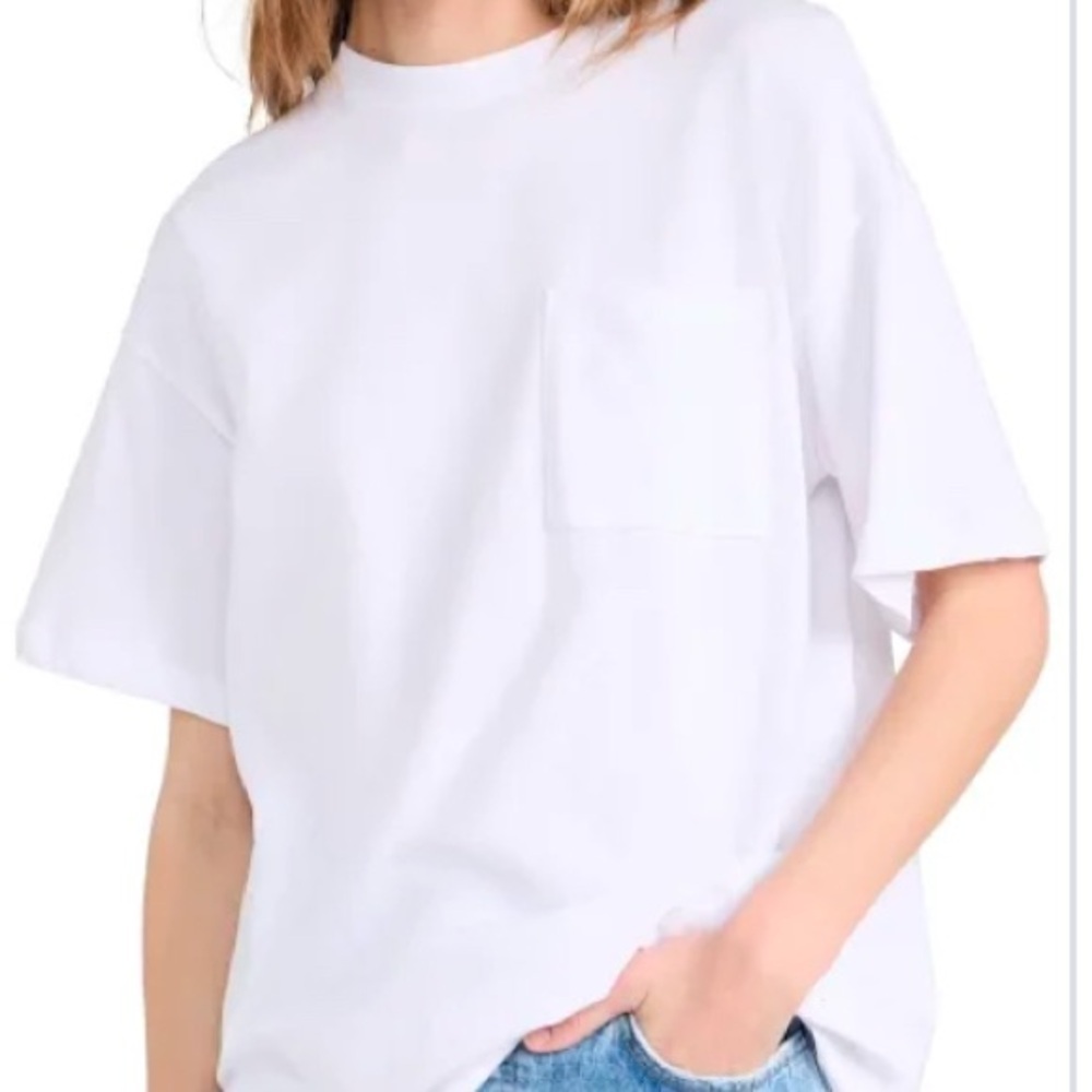Madewell Women’s White Crew Neck Pocket Oversized T-Shirt Size XXS